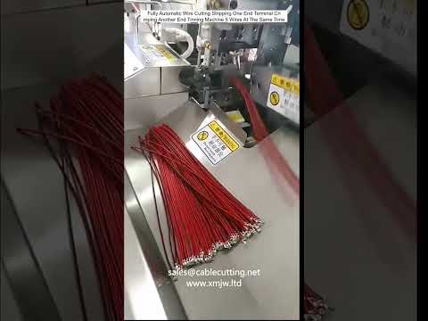 Fully Automatic Wire Cutting Stripping One End Terminal Crimping Another End Tinning Machine for 5 Wires