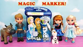 Disney Frozen Elsa and Anna Magic Marker imagineink Coloring Pages with Olaf, Kristoff & Sven