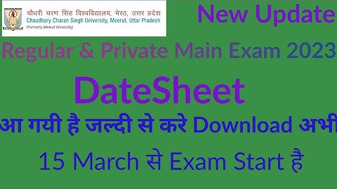 ccs University exam date sheet 2023 I ccsu exam date sheet 2023 download I ccs exam date sheet 2023