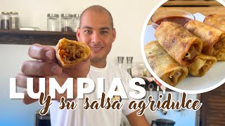 LUMPIAS CON SU SALSA AGRIDULCE   una #receta que te encantará