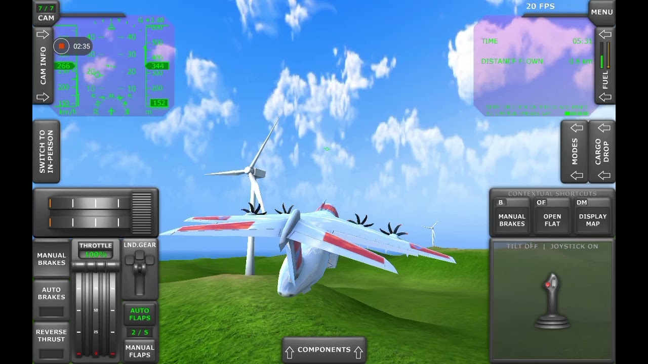 Turboprop flight simulator voo completo (acidente no final)