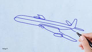 Как нарисовать... самолёт и яхточку. Рисуем одной линией. Line_art.