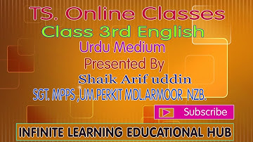 ENGLISH UNITE 1 VIDEO IST 3RD CLASS TS. ONLINE CLASSES CONTENT BASED FOR URDU MEDIUM BY: ARIF UDDIN