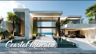 Inside the Coastal Marble & Onyx Mega Mansion With Breathtaking Ocean Views