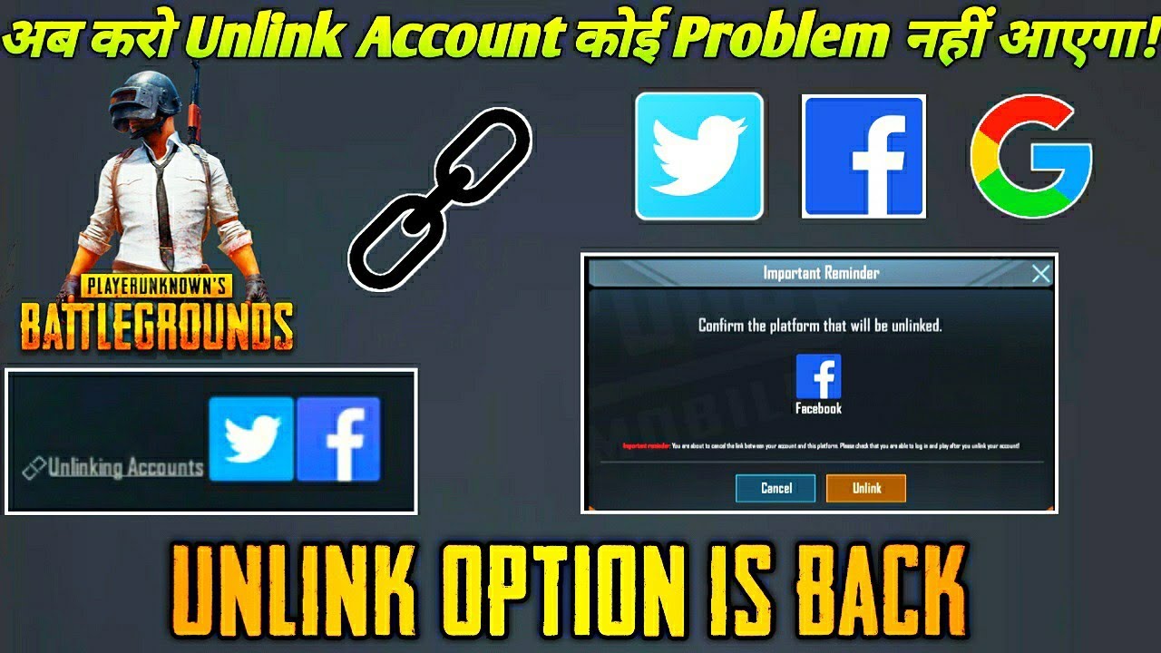 unlink  New Update  HOW TO LINK \u0026 UNLINK/REMOVE FACEBOOK ACCOUNT FROM PUBG MOBILE | HOW TO UNLINK PUBG ACCOUNT