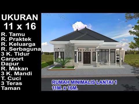 Modern House 9x13 3 K Tidur Desain Rumah Minimalis Lantai 1
