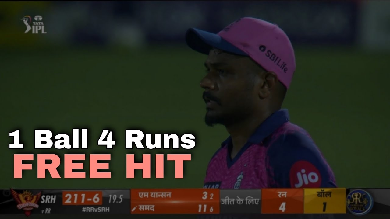 SRH vs RR - 6 Balls 17 Runs Wins Last Ball Free Hit 1 Ball 4 Run 😯 IPL ...