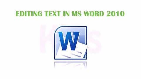 Class-4 ch-5 Editing text in MS word 2010