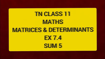 TN CLASS 11 MATHS MATRICES & DETERMINANTS EX 7.4 SUM 5