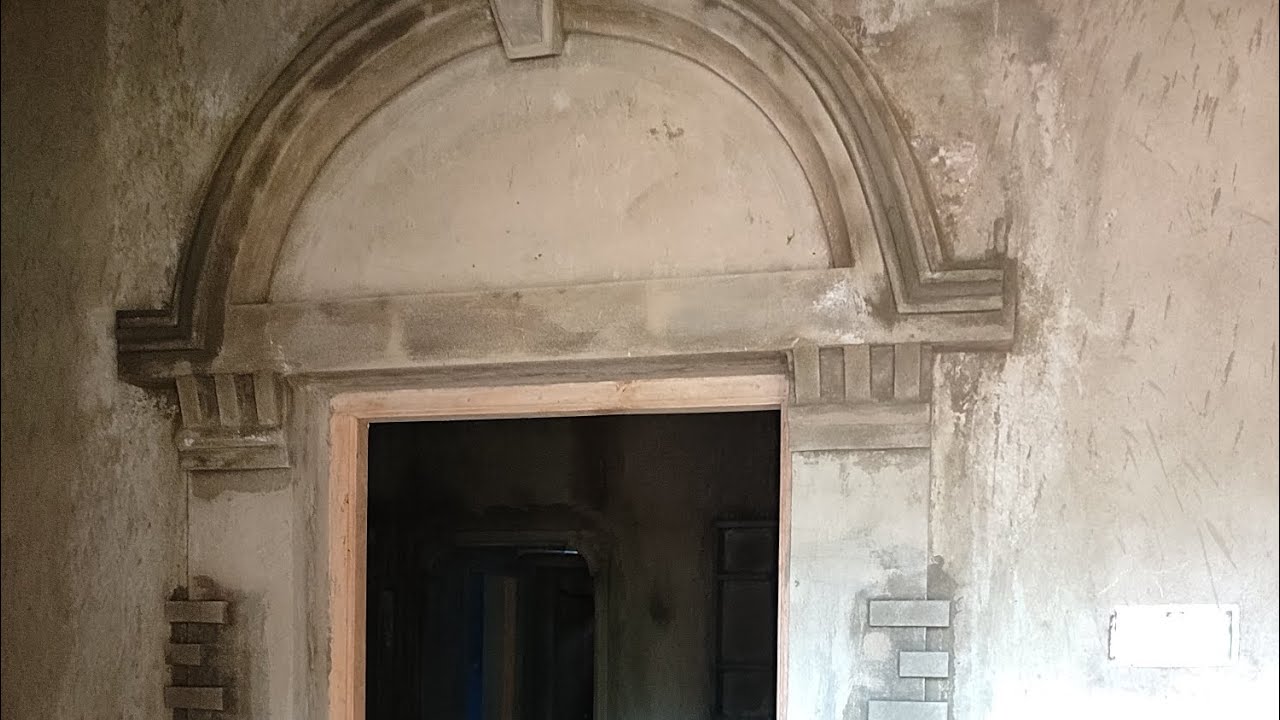 House front door cement design work.