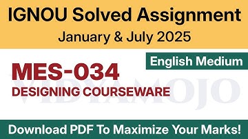 IGNOU MES 034 Solved Assignment 2025 English Medium PDF Download | MA Education (MAEDU) 2nd Year