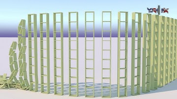 S Blocks Tower Destruction - Over 2000 Keva Planks MassFX || Physics Simulations
