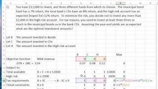 Linear Programming Investment Problem