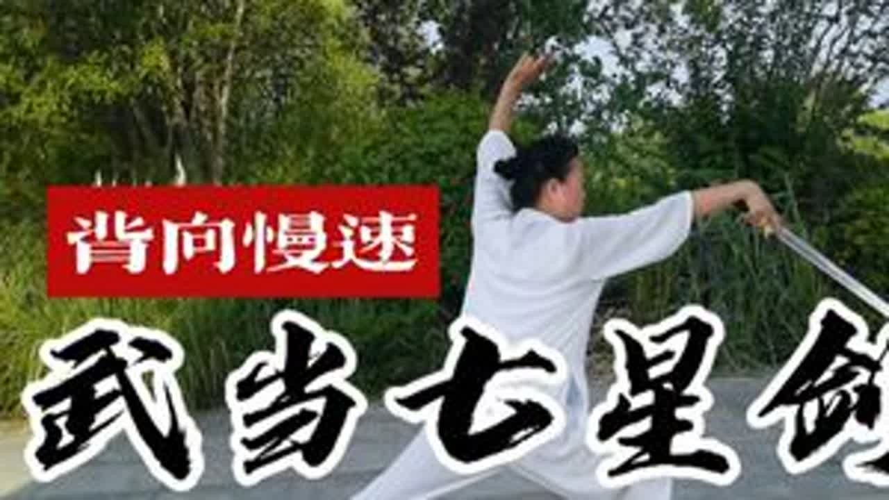 武当七星剑背向慢速演练，适合初学者跟练 #一见爱上传统文化 #道家养生 #武术 #剑术 #因为热爱所以坚持