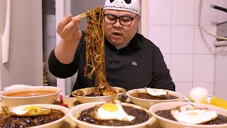 「혼밥 가이드」 짜장면 5그릇 😎│ㄹㅇ 21시간 굶고 짜장면 5그릇 순삭 😁 Mukbang Eatingshow [ Jajangmyeon ]