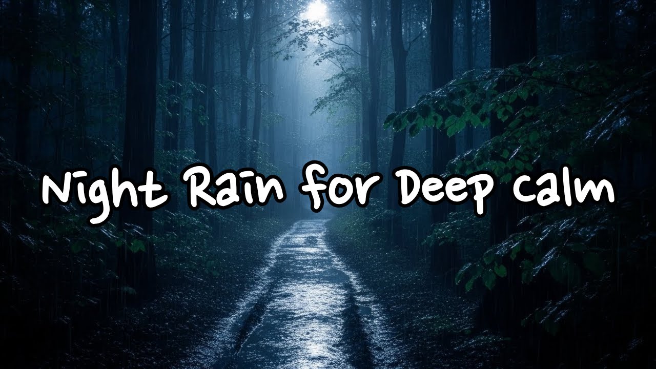 🌧️ Forest Path Night Rain 🌧️ | Rain Sounds Only for Deep Sleep & Calm ...
