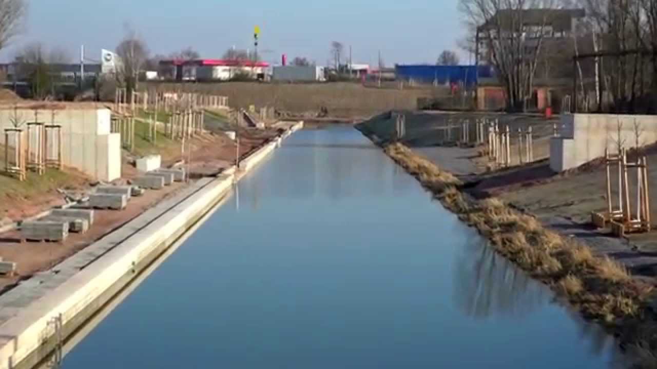 Karl-Heine-Kanal Verlängerung in Leipzig Lindenau - Baustand