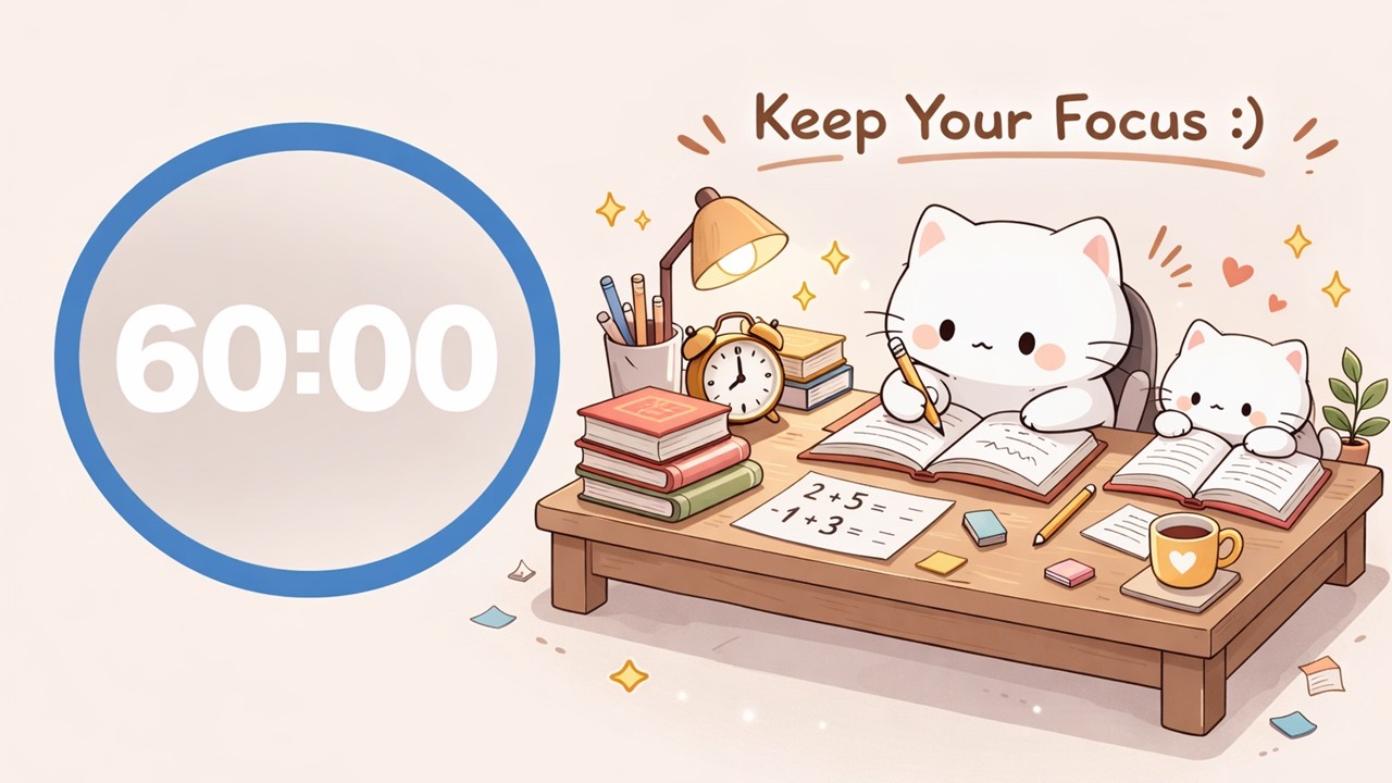 60 Minutes Deep Focus ☕ Lofi Pomodoro | Slow Music for Studying