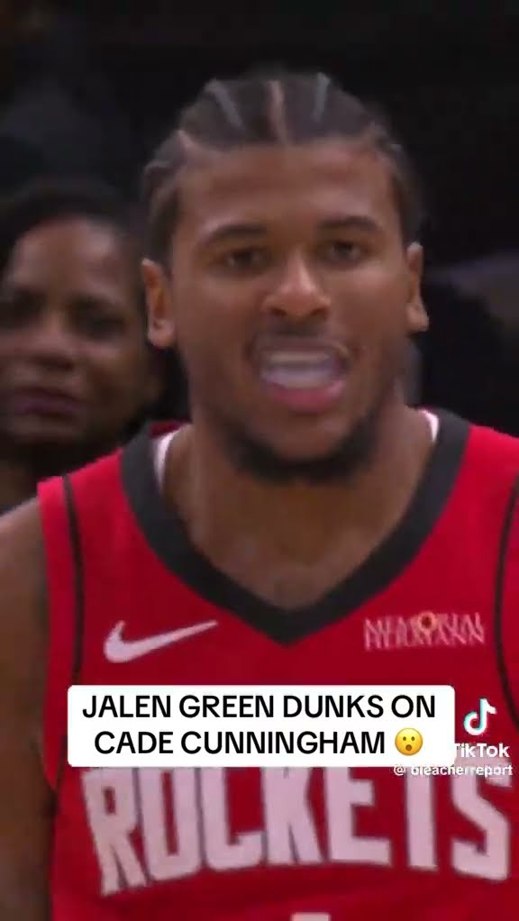 He dunked on Cade Cunningham #hoodnews #jalengreen #cadecunningham #detroitpistons #rockets #omg