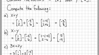 Linear Algebra Example Problems - Basic Vector Operations