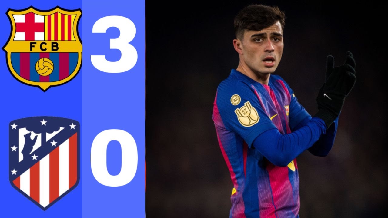 ملخص مباراة برشلونة واتلتيكو مدريد 3-0 كاس ملك اسبانيا | اهداف برشلونة اليوم  