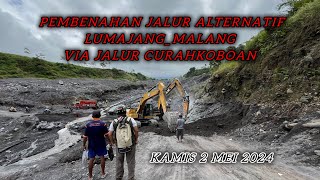 HARI INI.!!! Pembenahan jalur alternatif lumajang malang via jalur curahkoboan