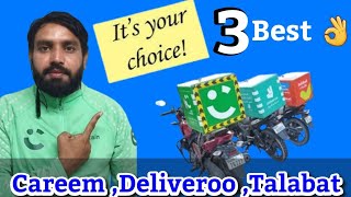 Careem Deliveroo Talabat Top 3 Food Delivery Boy Compny In Dubai #deliveroo #Careem #talabat #dubai 