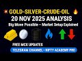 MCX Analysis 20 Nov 2025 | Gold • Silver • Crude Oil • Natural Gas | Today Trend Up or Down?