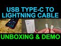 MFi Certified USB Type-C to Lightning Cable for iPhone 13 12 11 iPad AirPods Review Demo Unboxing