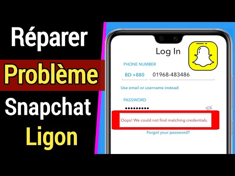 Problème de connexion à Snapchat - Oups, nous n'avons pas pu trouver les identifiants correspondants