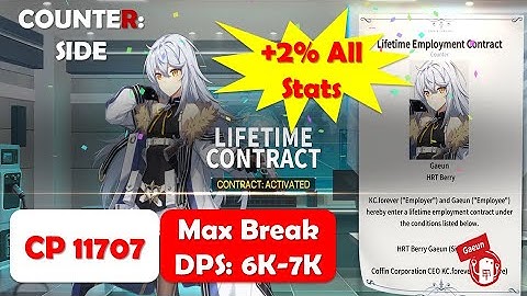 COUNTER: SIDE - [HOW TO BUILD] Gaeun Max Break Showcase, Show DPS, Lifetime Contract (11707 CP)