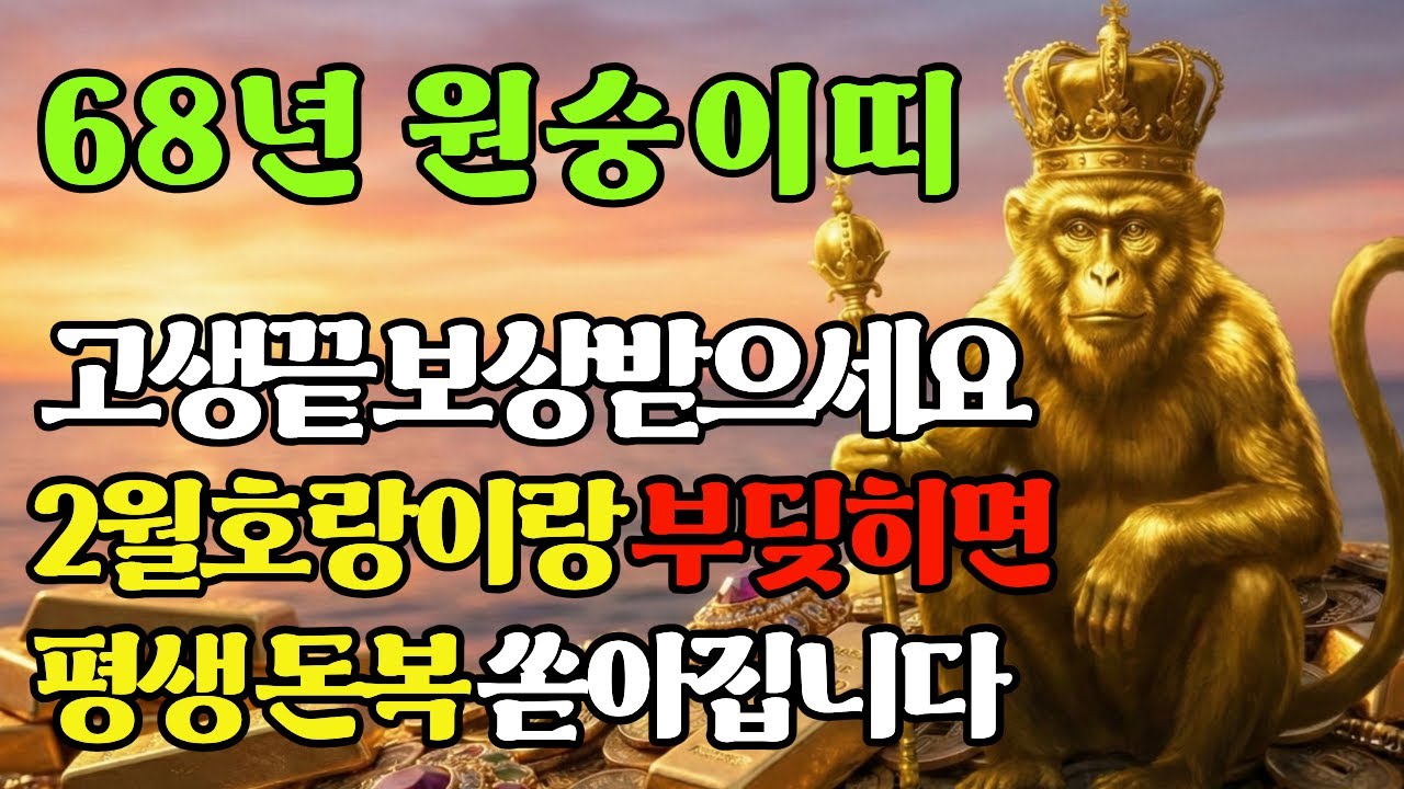 1968년생 원숭이띠님, 제발 겁먹지 마세요!