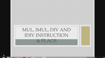 MUL IMUL DIV IDIV INSTRUCTION
