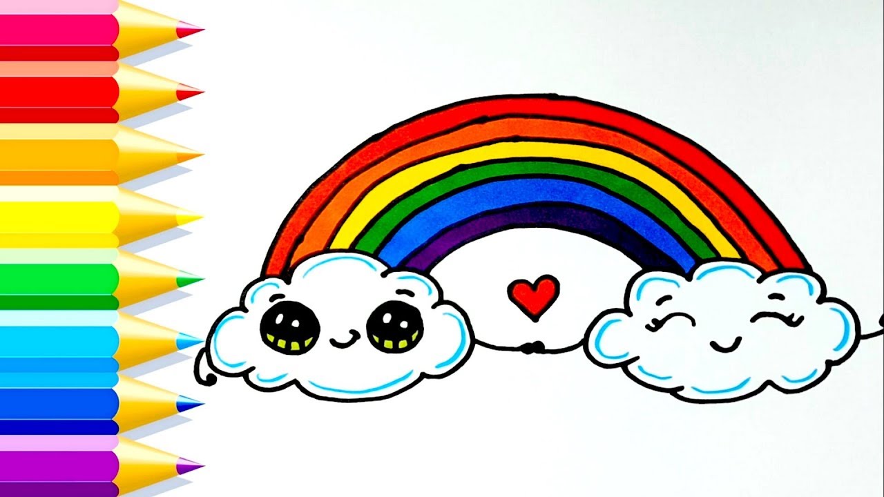 Cómo dibujar NUBES ARCOIRIS KAWAII paso a paso fácil 💙 Dibujos para Niños  - thptnganamst.edu.vn