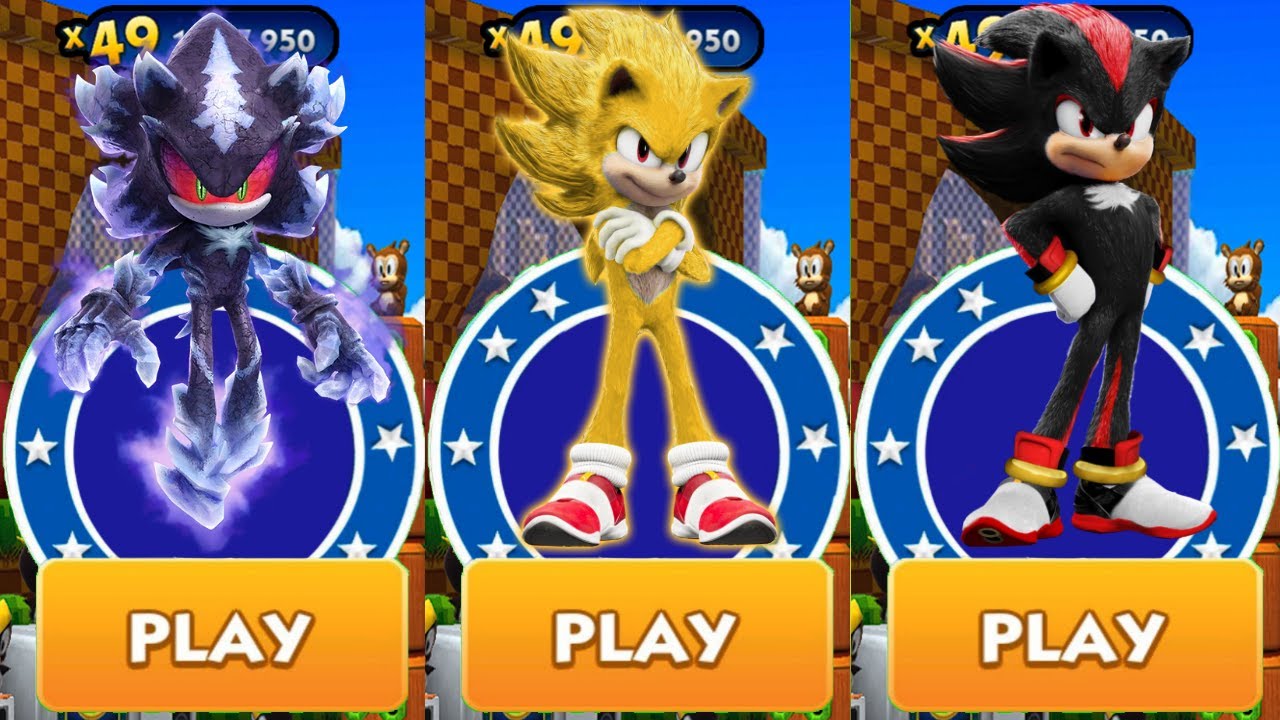 Sonic Dash - Movie Super Sonic vs Shadow vs Mephiles the Dark defeat ...