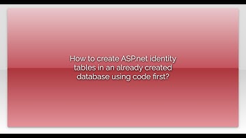 How to create ASP.net identity tables in an already created database using code first?