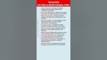 Teacher Duties and Responsibilities | Teacher Roles and Responsibilities