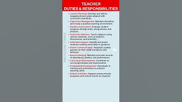 Teacher Duties and Responsibilities | Teacher Roles and Responsibilities