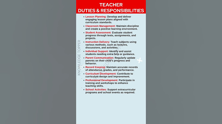 Teacher Duties and Responsibilities | Teacher Roles and Responsibilities