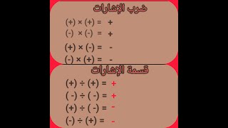 ضرب وقسمة الأعداد الصحيحة (ضرب وقسمة الإشارات) مع الأمثلة