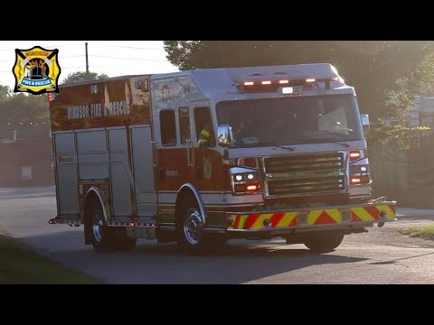 Responding To Fire - Windsor Fire, Rescue 3 - Lights & Sirens - YouTube