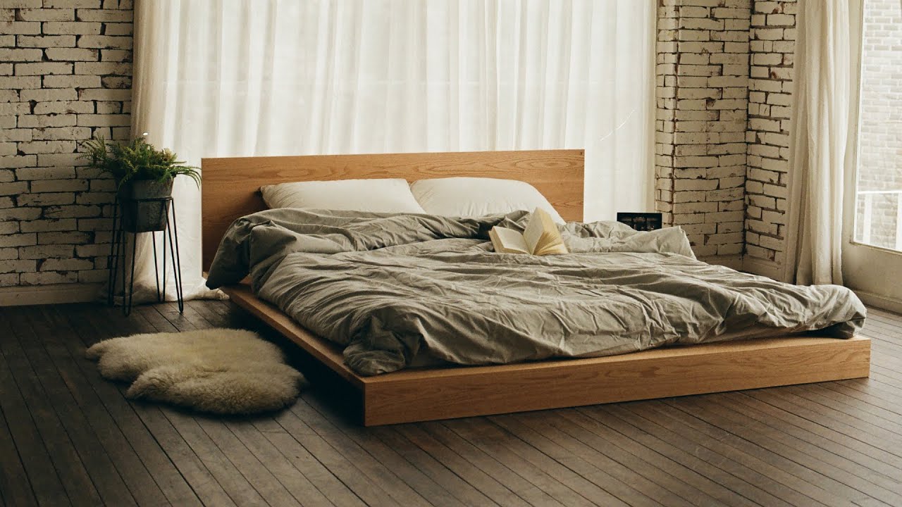 피곤이 가득한날 머물고 싶은 침대/반듯한 헤드를 가진 저상형 침대