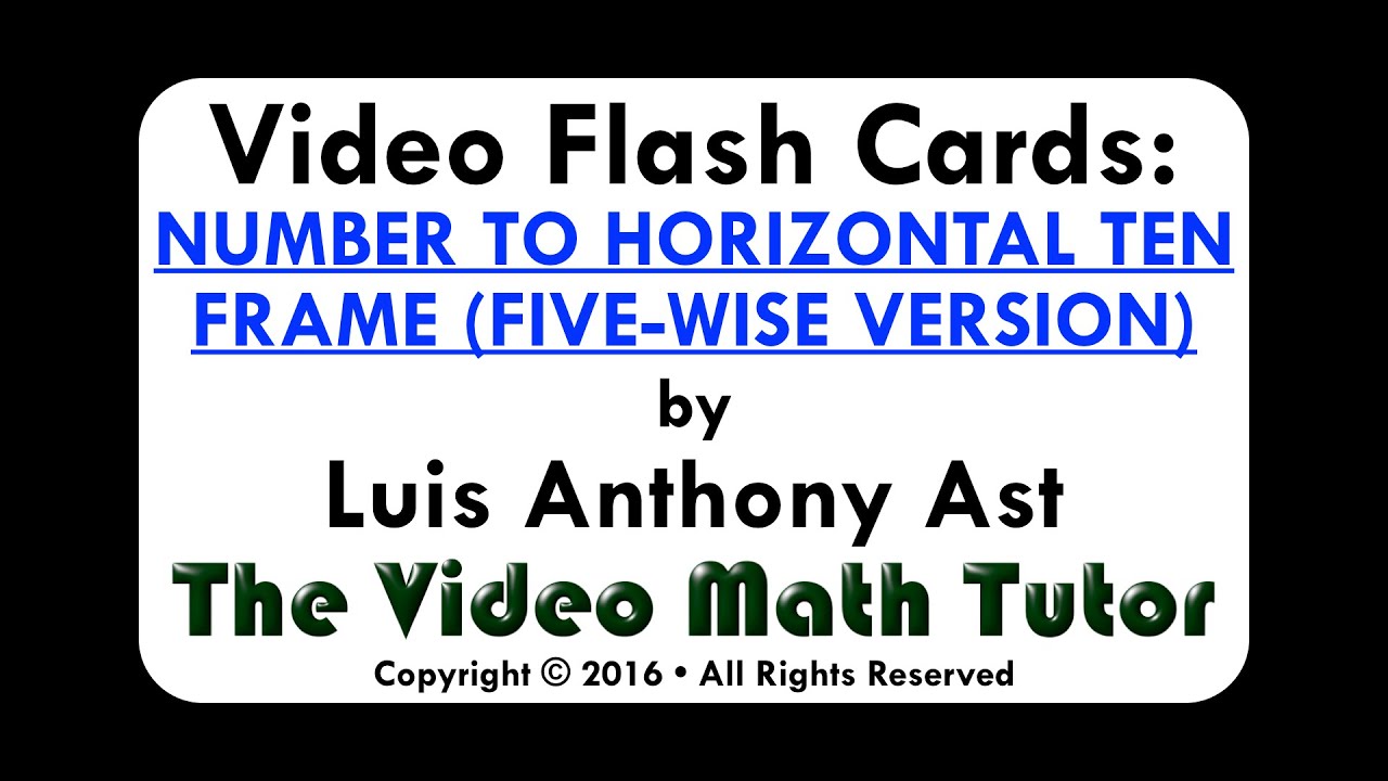 Video Flash Cards: NUMBER TO HORIZONTAL TEN FRAME (FIVE-WISE VERSION) saturn