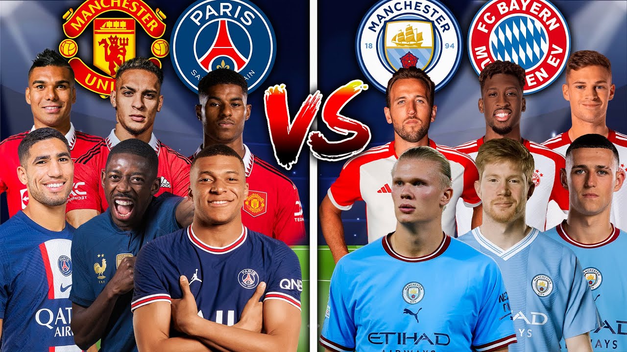 Manchester United PSG 🆚 Manchester City Bayern Munich ! 🔥💪 (Mbappe ...