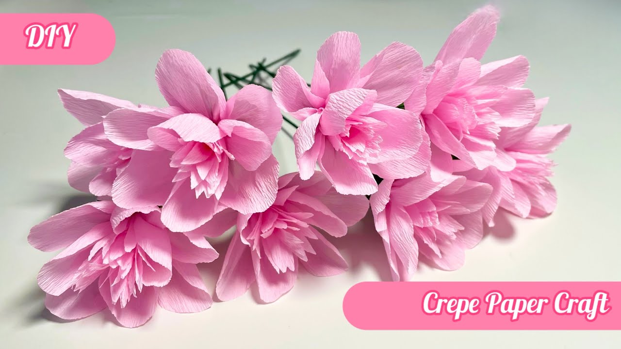 Realistic Crepe Paper Flowers Tutorial | DIY Pink Flowers That Look Real!