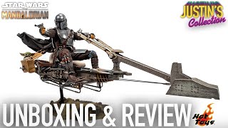 Hot Toys Mandalorian Swoop Bike & Grogu Unboxing & Review