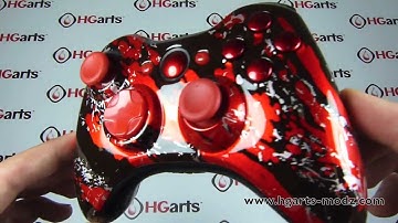 Candy Red Splatter | XBOX360 Modded Controller | HG Arts Modz