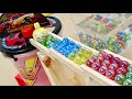 マーブルラン ASMR ⭐️ 手作り段々スロープに回転カーズバケツ、ビー玉が転がって水槽ケースへ!心地よい音の癒し #131