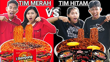 MAKAN PEDAS😡ARIK SAPUTRA DOBEL DATE TANTANGAN MAKANAN PEDAS MERAH VS HITAM 24 JAM! | Mikael TubeHD