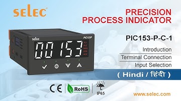 Selec Precision Process Indicator PIC153-P-C-1: Introduction | Terminal Connection | Input Selection
